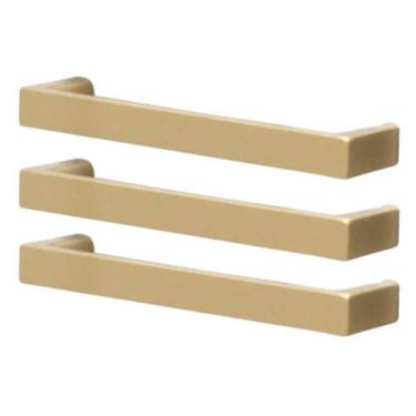 Imagem de Kit 3 Puxadores de Gaveta Dourado 10cm Oeiras 1688 Móveis Planejados A