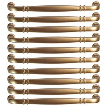 Imagem de Kit 10 Puxadores Alça para Móveis Dourado 1767 Grenade Armários Gaveta