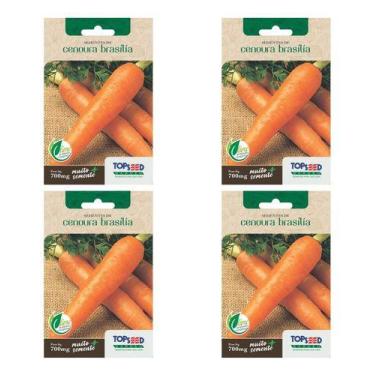 Imagem de Kit 4 Sementes Cenoura Brasília Alta Seleção P/ Hortas Vasos - Topseed
