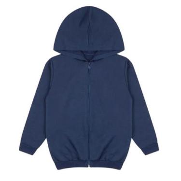 Imagem de Casaco Infantil Escolar Unissex Blusa Moletom com Capuz e Zíper - Gené