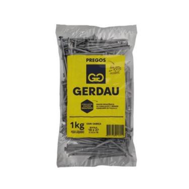 Imagem de Prego Aço com Cabeça Gerdau Bitola 18x27 Pacote 1kg Construção