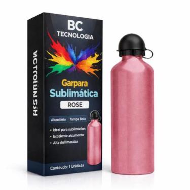 Imagem de Garrafa de Alumínio Rose com Tampa Bola para Sublimação 600ml - Bc
