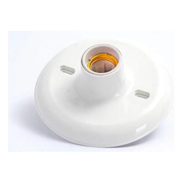 Imagem de Plafon Simples Suporte Lâmpadas Bocal E27 Cerâmico Branco - Bravo tool