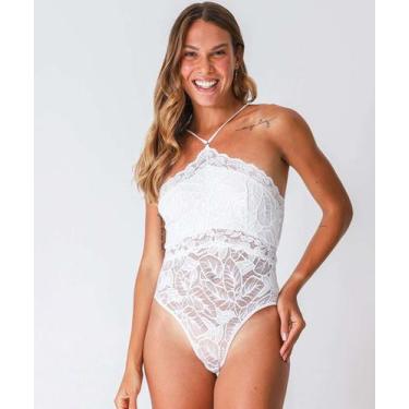 Imagem de Body Feminino Sensual Renda Sem Bojo Branco-47093 - Alarc, 40, Branco