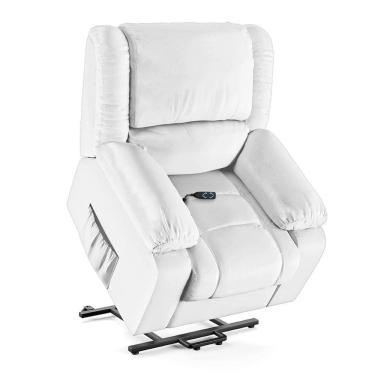 Imagem de Poltrona Do Papai Reclinável Sala De Cinema Barcelona Elevação Lift Elétrico Pu Branco