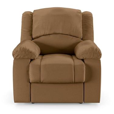 Imagem de Poltrona Do Papai Reclinável Sala De Cinema Barcelona Elétrica Touch Massagem Usb Pu Caramelo