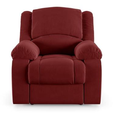 Imagem de Poltrona Do Papai Reclinável Sala De Cinema Barcelona Touch Usb Veludo Vermelho
