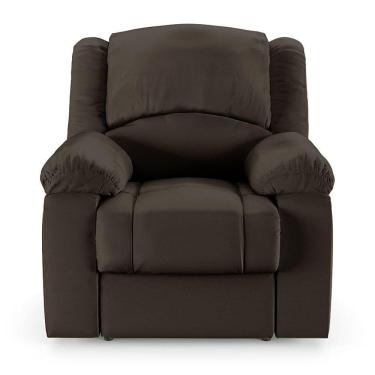 Imagem de Poltrona Do Papai Reclinável Sala De Cinema Barcelona Elétrica Touch Usb Pu Marrom