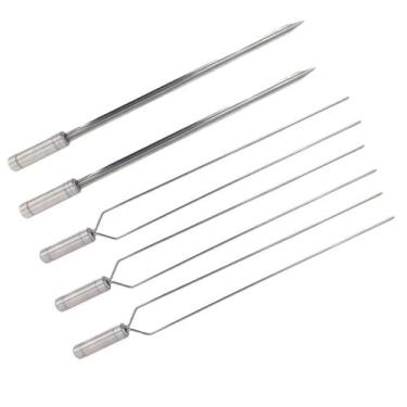 Imagem de 5 Espetos Inox Lâmina 60cm Duplo e Espada Para Churrasco - INOX LAURIN