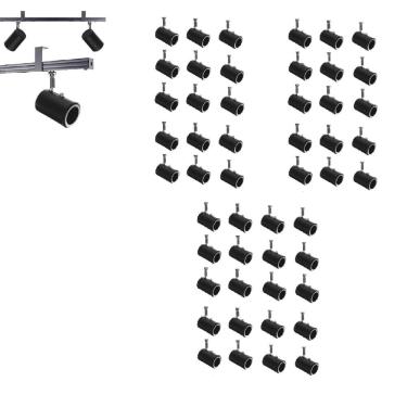 Imagem de Kit 50 Spot Trilho Perfilado Eletro calha Par20 Bulbo OL8