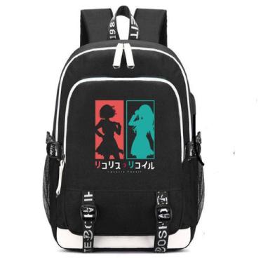 Imagem de Mochila escolar Lycoris Recoil para crianças Anime 30x15x44cm - yiweis