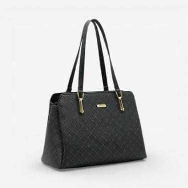 Imagem de Bolsa Feminina Chenson Ombro Elemento Gráfico Preta-Feminino