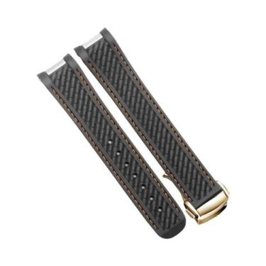 Imagem de Pulseira De Silicone Azul E Preta 20mm Para Relógios De Mergulho Omega