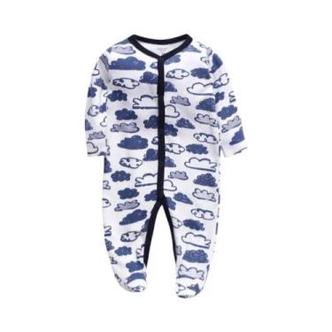 Imagem de Macacão De Algodão Macio Para Bebês Meninas E Meninos Com Mangas Longa