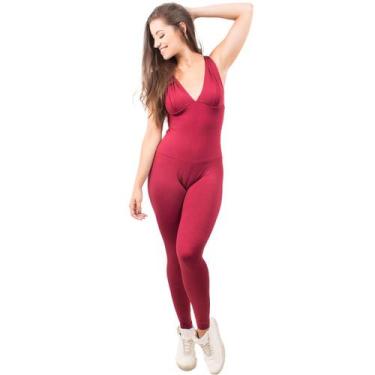 Imagem de Macacão Fitness Longo Suplex Liso Com Bojo Feminino - WLS Modas, GG, V