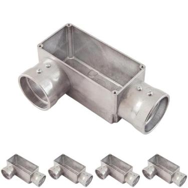 Imagem de 5 Condulete Tipo LR em Alumínio Sem Rosca Medida 2 1/2 Sieg