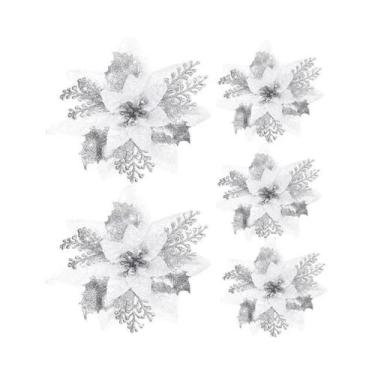 Imagem de Flores De Natal Artificiais Com Glitter, 10-30 Peças, Decoração Para Á