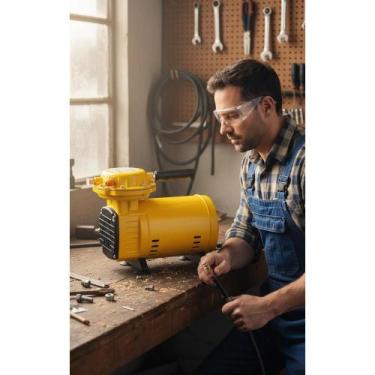 Imagem de Compressor Ar Direto 1/2HP Amarelo Bivolt 90L/min Sem Óleo - Congratul