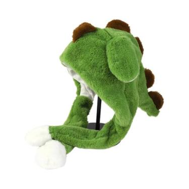 Imagem de Chapéu De Pelúcia Com Design De Dinossauro Para Crianças, Com Orelhas 