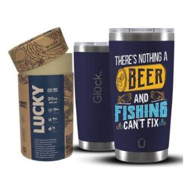 Imagem de Copo Térmico Gluck Lucky Future Fishing & Beer Cant Fix NBlu-Unissex