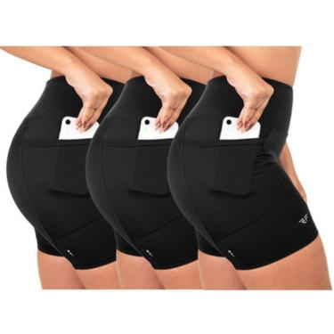 Imagem de Kit 3 Short Com Bolso Para Corrida Run Suplex Poliamida-Feminino