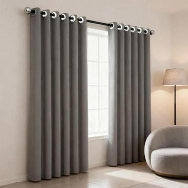 Imagem de Cortina Blackout 100 Eclipse Camesa 260x170cm Blecaute Total Para Varã