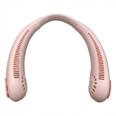 Imagem de Mini Ventilador de Pescoço Portátil Recarregável Wime 3 Velocidades Rosa Vaneless Hangi...
