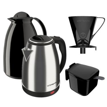 Imagem de Kit Café Chaleira Elétrica 110v Garrafa 650ml Filtro Coador - Unitermi