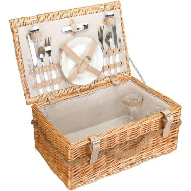 Imagem de Kit 14 Cesta Picnic Para 2 Pessoas Home&Co Fibra Natural