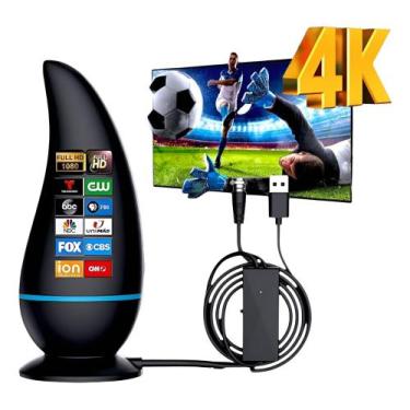Imagem de Antena Digital Interna Para Tv Antena Amplificada 1080 Hdtv Cabo 3m - 