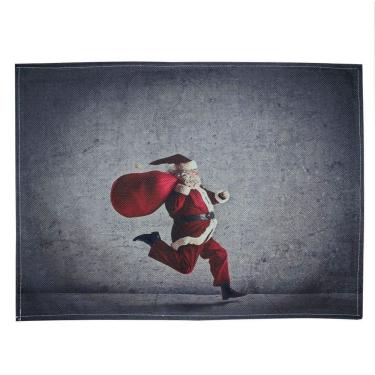 Imagem de Jogo Americano Estampa Natalina Papai Noel em 100% Algodão 33CM X 45CM 4 Peças Multicor...