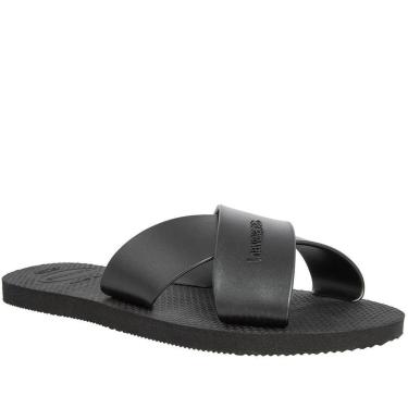 Imagem de Slide Havaianas Aqua Metallic Tiras Cruzadas Preto-Unissex