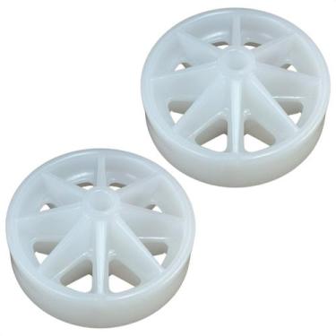 Imagem de Kit 2 Rodinha Traseira Geladeira Brastemp BRY48 BRM55 BRX45 - Kit 2 Ro