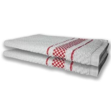 Imagem de 2 Panos De Prato Atoalhado Felpudo 370G/M² Premium Vermelho - TOALHAS 