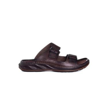 Imagem de Chinelo Pegada Masculino Levitech Couro Cravo, 42