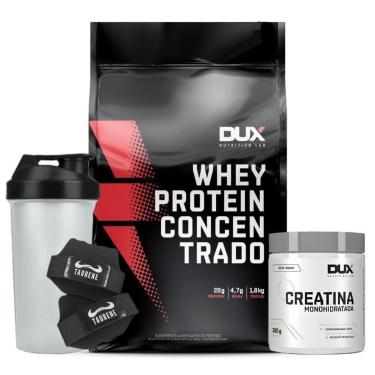 Imagem de Whey Concentrado 1,8Kg Morango Creatina Coqueteleira Dux-Unissex