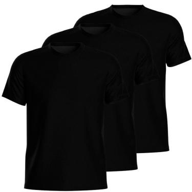 Imagem de Kit 3 Camisetas Masculina 100% Algodão Lisa Básica Verão-Masculino