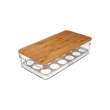 Imagem de Organizador ovos com tampa bambu Ou 18un Linha Clear Fresh