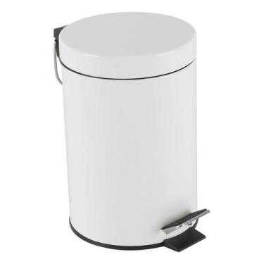 Imagem de Lixeira Banheiro Branca 3l 26x17cm Aco - Brazil Home Living