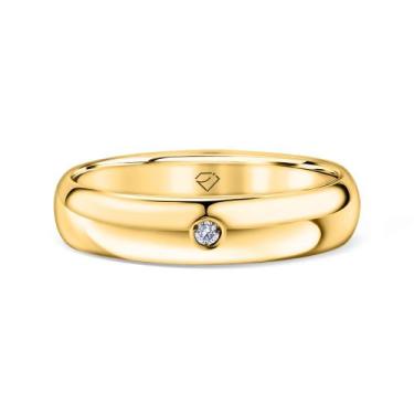 Imagem de Aliança Genova Em Ouro 18k E Diamante 0,015 Ct - Joalheria Felipe Gome