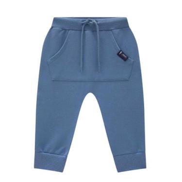 Imagem de Calça Jogger Moletom Sport Infantil Menino Onda Marinha, P, Azul escur
