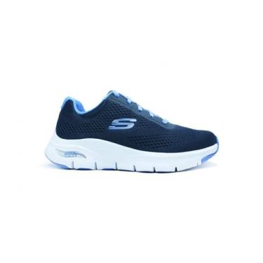 Imagem de Tenis Skechers Arch Fit - Big Appeal - feminino - cinza e azul claro, 