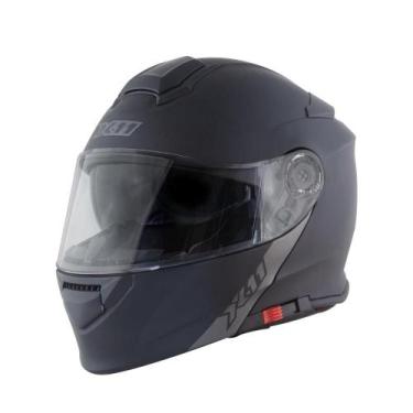 Imagem de Capacete X11 Turner Solides Moto Escamoteável Retrátil Solar, 56, Pret