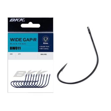 Imagem de Anzol BKK Wide Gap-R Black Niquel BW011 Nº2 - Cartela C/ 8 Peças