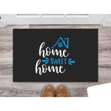 Imagem de Tapete Capacho Decorativo Entrada Porta Sala Home Sweet Home Colorido 