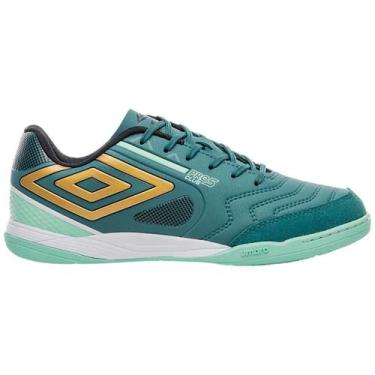 Imagem de Tênis Umbro Futsal Pro 5 Bump Club Masculino, Verde, Branco, 41