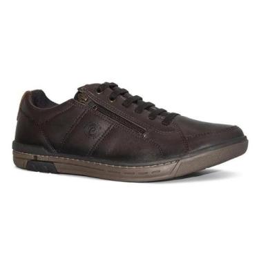 Imagem de Tenis Sapatênis Pegada Stretch Zíper Masculino Dark Marrom, 41, Woody 