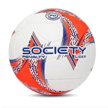 Imagem de Bola Futebol Penalty Society Lider XXIII Lançamento, Branco azul laran