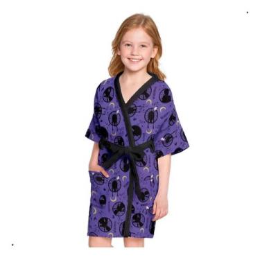 Imagem de Roupao Aveludado Infantil Lepper Estampado Wandinha G