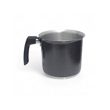 Imagem de Fervedor Leiteira Canecão Tradicional Alumínio Preto 800ml 10cm Compacto Eficiente Laredu